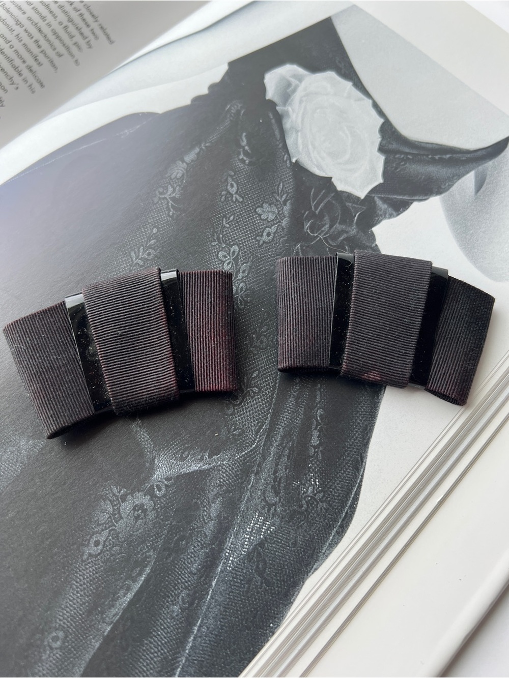 Black Grosgrain Ribbon Shoe Clips
